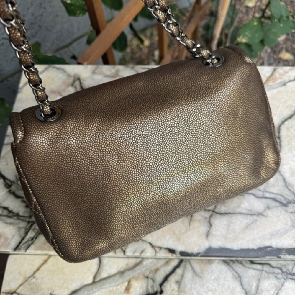 SOLD Chanel Classic Timeless CC Single Flap Metallic Caviar Shoulder Bag - Picture 5 of 16